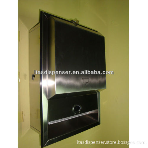 Stainless steel touchless hand roll towel dispenser